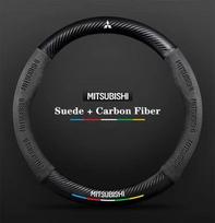 For Mitsubishi Outlander Pajero Asx Colt Lancer EX Evolution X L200 Triton RALLIART Car Suede Carbon fiber Steering Wheel Cover juoda