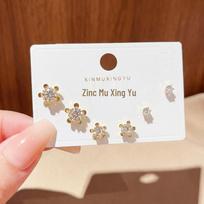 2026 Fashion Sunflower Stud Earrings: Luxurious, Versatile, High-End Design with Three Ornaments Thick Real Gold Plating