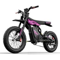 Cleytro FM110 Elektrinis dviratis, Juodas ir Violetinis rėmas, 48V 25Ah Baterija, 7 Greičiai, Storio padangų Ebike Miesto ir Visureigių Nuotykiams Purple juoda