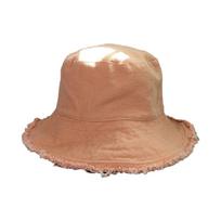Simple Raw Edge Fisherman Hat Sunshade Sun Protection Cap Soft Thin Bucket Hat  Men chaki