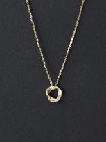 Elegant Mobius Strip Gold-Plated Sterling Silver Necklace for Women, Simple & Versatile Clavicle Pendant 45cm (Adjustable) platina