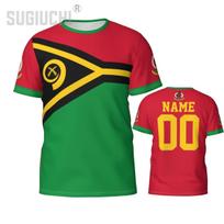 Custom Name Number Vanuatu Flag Emblem 3D T-shirts For Men Women Tees team Clothes Soccer Football Fans Gift T shirt S