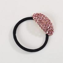 Angel Shushu Crystal Round Cubic Hair Tie Pink Pretty Hair Tie Black Hair Tie Women's Hair Tie