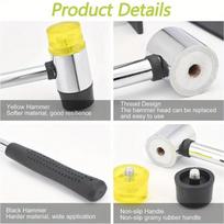 Double-Sided Soft-Tap Rubber Mallet, Multi-Functional Glass Window Molding Hammer, Nylon Head Rubber Mallet 1pc