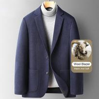 Prekės ženklo Smart Casual vilnoniai švarkai vyrams rudeniui žiemai, vienspalviai, madingi, lieknai priglundantys vilnoniai kostiuminiai švarkai, Korėjos vyriški drabužiai M
