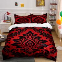 Black damask floral pattern. Bedding sets Duvet cover sets Duvet covers Pillowcases(1 * Duvet Cover 2 * Pillowcases without duvet insert) 135x200cm
