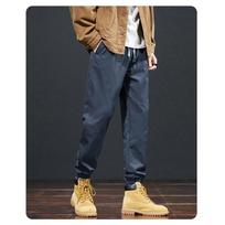 Men's Solid Color Relaxed Fit Tapered Jogger Pants With Stitched Details M pilka