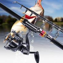 Spiningo ritės ir meškerės kombinacijos Teleskopinė meškerė su 13+1BB žvejybos rite, skirta žvejybai jūroje 1.8mRod 2000Reel