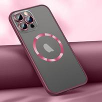 Stiklinio lęšio magnetinis belaidžio įkrovimo dėklas, skirtas iPhone 14 Plus 13 Pro MAX 12 Candy spalvos silicio buferio kompiuterio permatomas dangtelis For iPhone 11 raudona