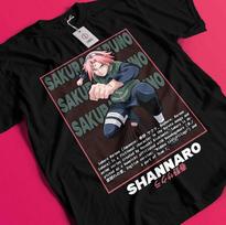 Naruto Tshirt Sakura T-Shirt Tsunade Shirt Madara Kakashi Hinata Kurama Sasuke BB774 S