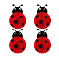 4pcs Ladybug Party Decorations Ladybug Love Bug Honeycomb Craft Kit Lady Bug Table Decor Honeycomb Centerpieces Love Bug Table Topper 4pcs black