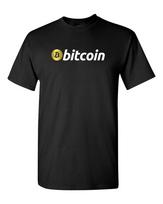 Bitcoin Crypto T Shirt - Black & White Tee's Short Sleeve - DryBlend PolyCotton L