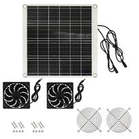Greenhouses Solars Panel Fan Set 15W with Double Fan for Enhances Cooling in Chicken Coops Pet Houses and Garages 1