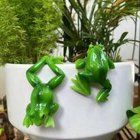 Frog Garden Statue Cute Animal Planter Hanger Funny Frog Statue Set Of 2 Planter Terrarium Decor For Balcony Lawn Shelf Desk United States