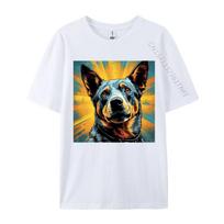 Vibrant Australian Cattle Dog Tshirt Cotton Tops Shirts For Unisex Geek T Shirt Europe Prevalent TShirt Drop Shipping S