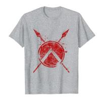 Shield and Spear  Sparta symbol TShirt New 100 Cotton Short Sleeve ONeck Tshirt Casual Unisexs Top S