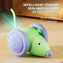 1PC Pet Toys Interactive Cat Toy Electric Mouse Car - Automatic Teaser with Intelligent Obstacle Avoidance Pet Products Smart Toy Ball Green