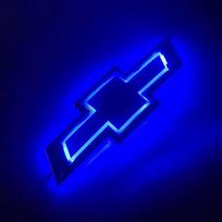 5D LED Chevrolet automobilio emblema 'NO For TRUCK' bagažinės galinis logotipas Šviesos ženklelis Suderinamas su visais Chevrolet automobiliais 17x5.5mm mėlyna