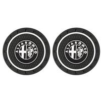 1/2pcs Car Coasters Silica Gel Water Cup Mat Valve Non-slip Pad For Alfa Romeo Giulia Stelvio MiTo Giulietta 147 156 159 166 GT For Alfa Romeo