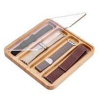 Wooden Watch Band Organizer 4/8/9 Slots with Acrylic Top Lid Watch Band Display Case Watches Straps Storage Box Jewelry Display