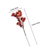 12Pcs Simulation Berry Stems Artificial Christmas Berries Vibrant Festive Color Sturdy Decor for DIY Wreath Tree Flower tamsiai raudona spalva