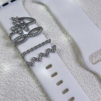 Metaliniai pakabukai Laikrodžio apyrankės Dekoratyvinis žiedas Apple laikrodžiui Deimantinis papuošalas iwatch apyrankei Silikoninė juostelė Papuošalų aksesuarai