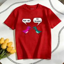 Hug Me Im Trying Funny TRex TShirt Women Unisex Casual cotton graphic t shirts Oneck shirt Unisex Adult couple Shortsleev S