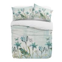 Rustic Vintage Tulip Flower Bird 3pcs Bedding Set For Double Bed Home Textile Duvet Cover Quilt Cover Pillowcase 135x200cm