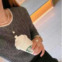 Hong Kong Style Baroque Silver Pearl Necklace - Irregular Freshwater Keshi Design Small Keshi
