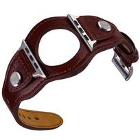 Genuine Leather strap For Apple watch series 8 7 6 se 5 4 ultra Cuff Bracelet correa Apple watch band 45mm 41mm 40mm 42mm 44mm 38MM 40mm 41mm raudona