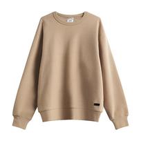 Autumn Light Luxury Frog Brown Linerless Cotton Non-hooded Ordinary Solid Color Casual Gentleman Sweatshirt M