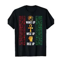 Horrifying Egyptian Black Egyptian Hieroglyphics Talisman Of Life Eye Of Horus T-Shirt - S juoda
