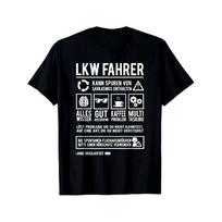 Men's Funny Truck Driver T-Shirt with German Slogan & LKW Fahrer Design - Humorous Semi-Truck & Coffee Lover Graphic, All-Season Casual Round Neck S juoda