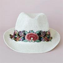 Ins Chic Summer Sequin Breathable Knit Ethnic Styly Embroidery Flower Lady Fedoras Cap Women Leisure Panamjazz Hat head size 57cm