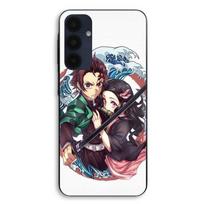 Coque Pour Samsung Galaxy A16 Demon Slayer Tanjiro Nezuko brother manga anime Maniacase juoda
