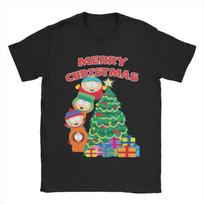 Kenny Around The Christmas Tree South-Park T Shirts Men's  Pure Cotton Novelty T-Shirt Crewneck  Tees Short Sleeve Tops Gift S