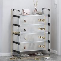 Simple shoe rack dustproof household multi-layer shoe cabinet assembly, entrance door rental room large capacity storage rack