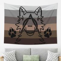 Grey Wolf Therian Flag  Wolf Head Profile Horizontal Wall Hanging Decor for Home Office Party Easy to install 74x94cm(29x37in)