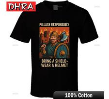 Viking Pillage Responsibly Funny Parody T Shirt in Y2K Trend Style for Unisex Minimalist T Shirt Funny Short Sleeve Tee Stylish 4XL