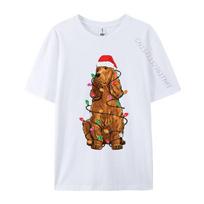 Christmas Cocker Spaniel Santa Hat Tshirt Print Cotton Unisex Tops Shirts Kpop Fashion T Shirts Black Shirt Graphic Tees S
