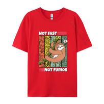 Not Fast Not Furious Funny Cute Lazy Sloth TShirt Tshirts For Unisex Leisure Tops Shirt Cotton 3xl Unisex Clothing S
