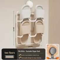 No-Drill Wall-Mounted Bathroom Shoe Rack & Draining Organizer