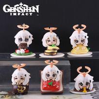6pcsset Genshin Impact Anime Figure Game Cartoon Aether Lumine Amber Venti Diluc Paimon Dolls Toy Kawaii Character  Gift