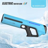 USB Rechargeable Electric Water Gun Automatic Powerful Squirt High Capacity Water Storage Summer Beach Outdoor Toy for Kids Boys mėlyna