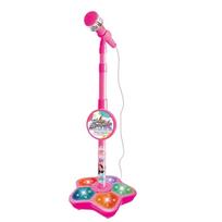 Kids Microphone with Stand Karaoke Song Music Instrument Toys Brain-Training Educational Toy Birthday Gift for Girl Boy rožinė