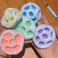 Stretchable Squishy Ball – Soft Taba Sensory Toy, Handmade Fidget for Camping & Travel, Halloween Christmas Gift for Focus šviesiai pilka spalva