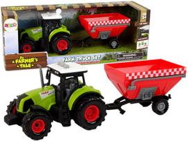 Žaislinis traktorius Lean Toys A Farmers Tale 15217, juoda sp./raudona sp./žalia sp.