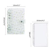 A6 Budget Binder Budget Planner with Clear Sequin Cover 8 Zipper Pockets Card Pouch Double Pocket Labels Small Daisy juoda
