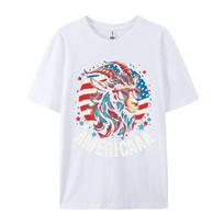 Goat 4th Of July Goat American TShirt Funny Patriotic Fashionable Design Tshirts Cotton Unisex Tops Shirt Printed On S