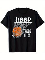 Basketball with HOOP THERE IT ISGraphic  Basketball Design100 cotton Oneck short sleeve casual printed Unisexs Tshirt S